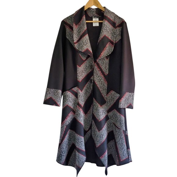 Mid-length Unique Blazer/Jacket in Black/Red/White Size Medium - Picture 2 of 11